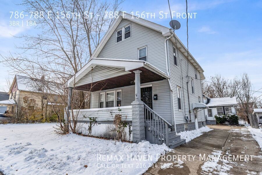 788 E 156th St | Front, Cleveland - Spacious 3-bed 1-bath multi-family home! property image